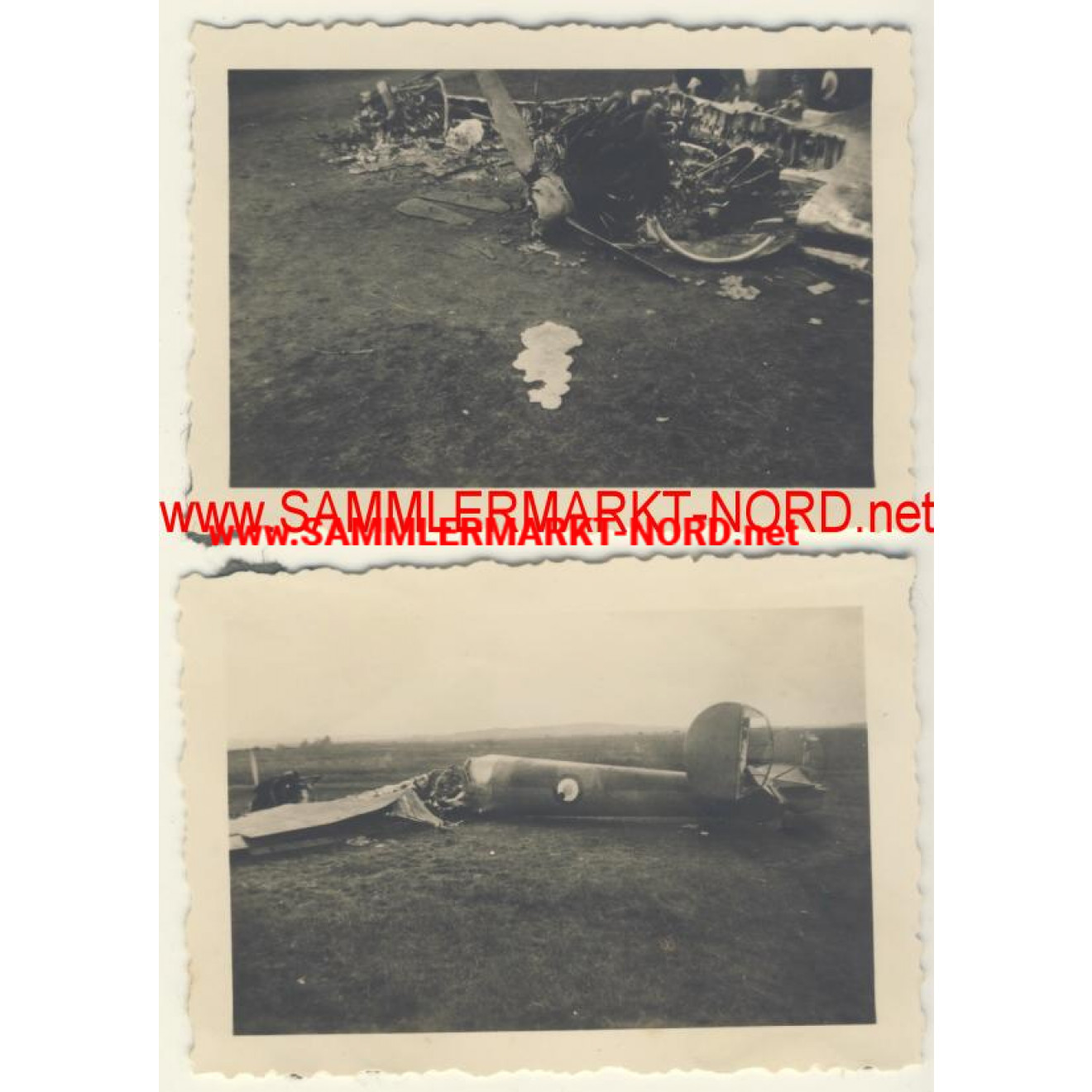 2 photos destroyed French airplane