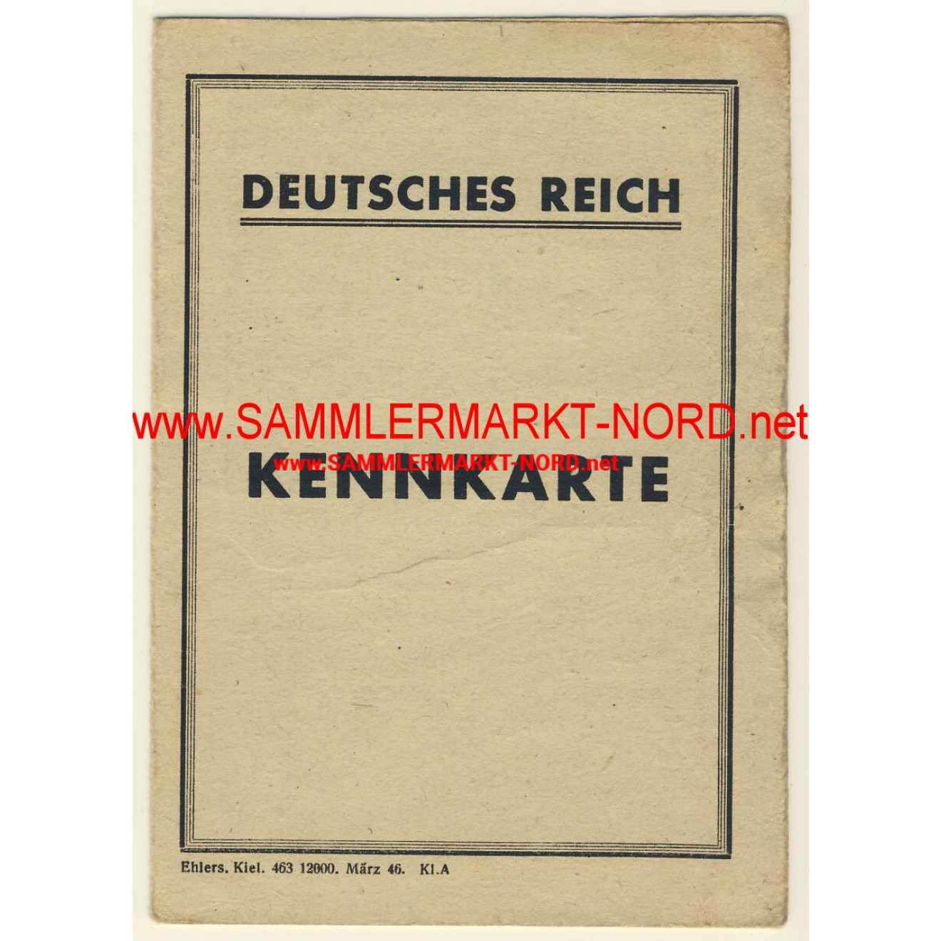 Deutsches Reich - Kennkarte - Kiel 08.04.1946
