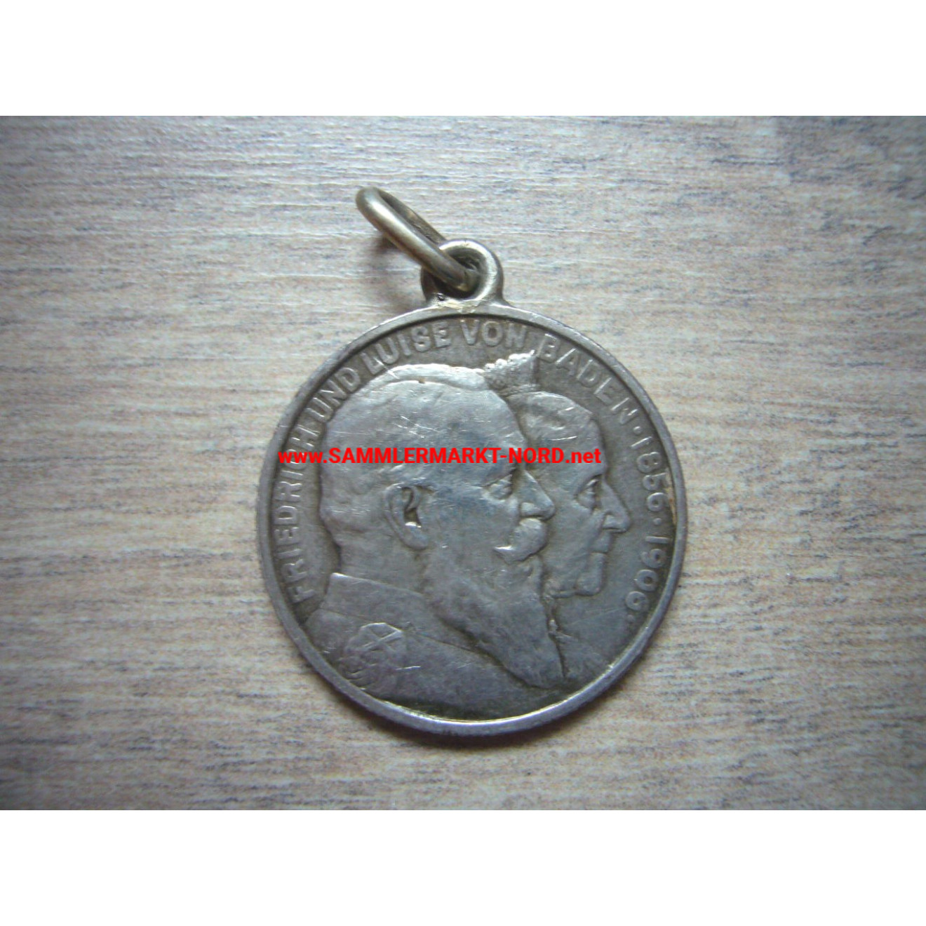 Baden - 2 mark silver coin 1906 Golden Wedding - pendant