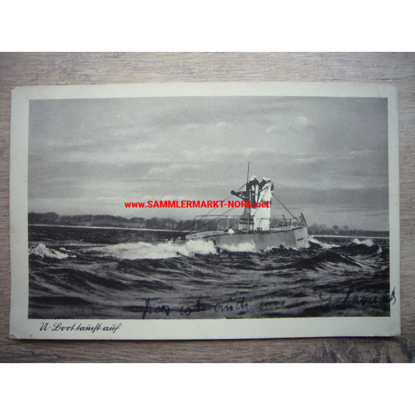 Kriegsmarine - U-Boot taucht auf - Postkarte