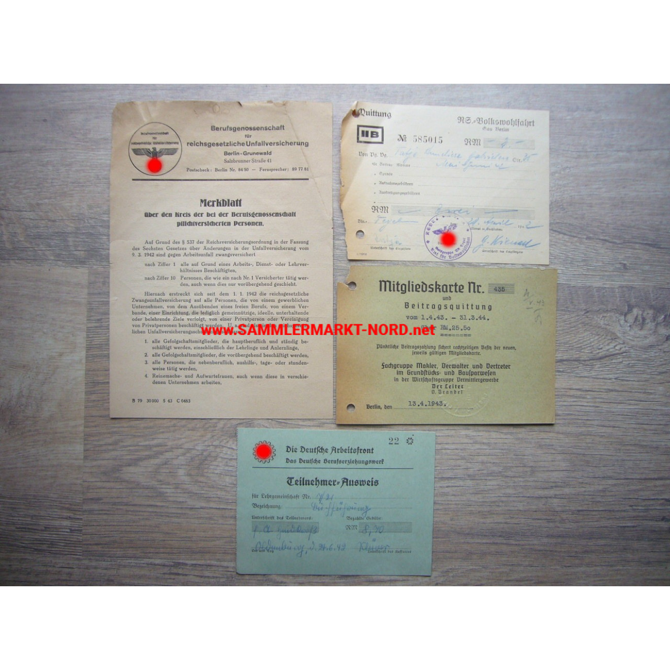 4 x document / ID card DAF, NSV etc.