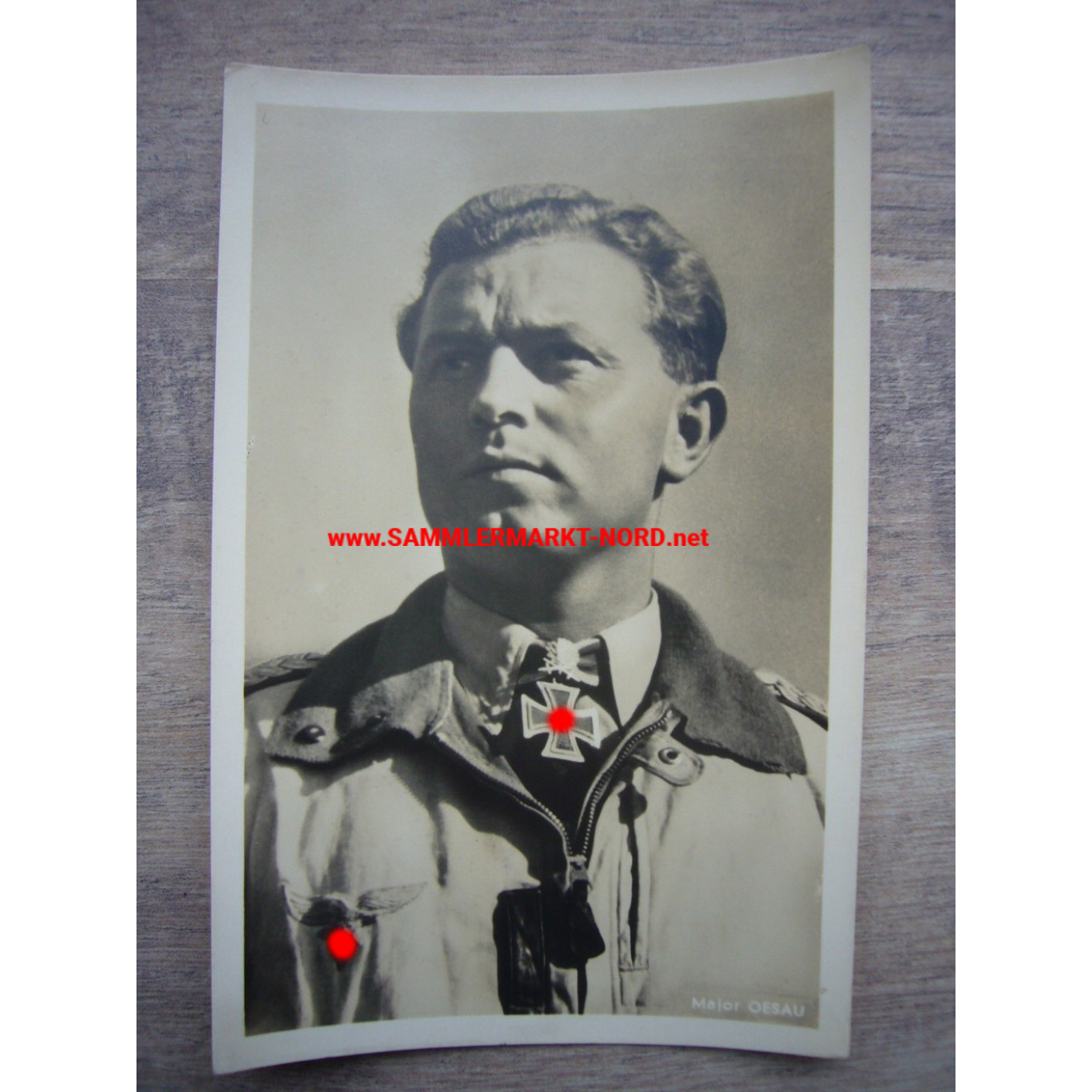 Luftwaffen Major Walter Oesau - Hoffmann Postkarte