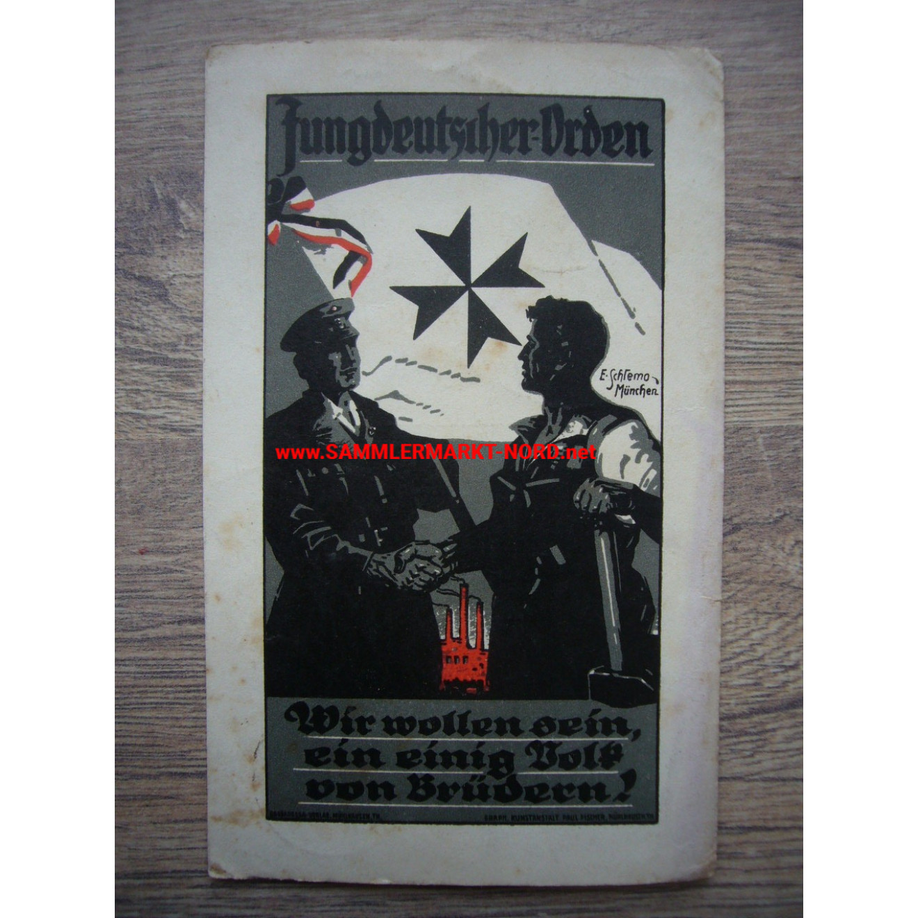 Young German Order - We want to be a united people of brothers - Postcard