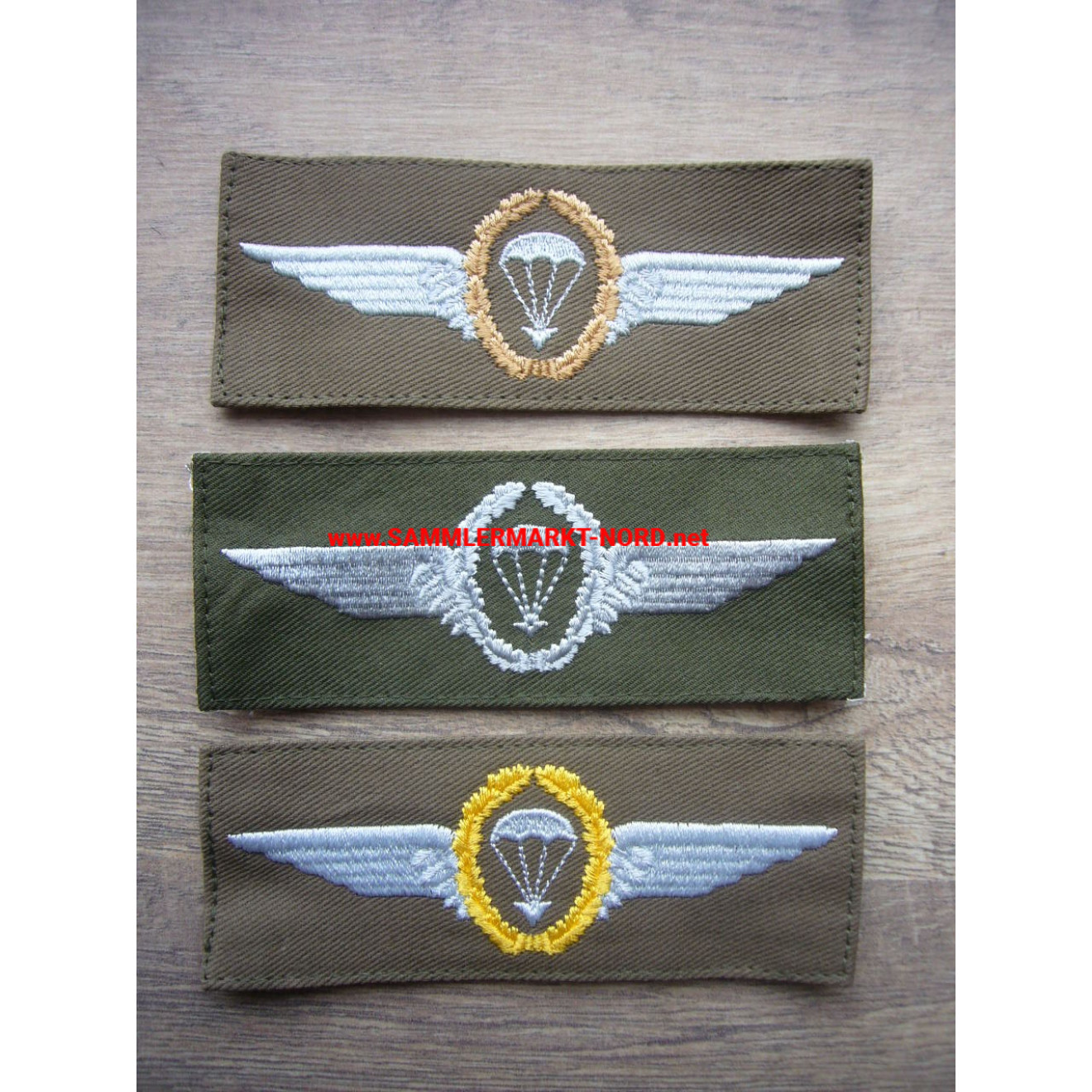 Bundeswehr - Parachutist badge - bronze, silver and gold - cloth versions