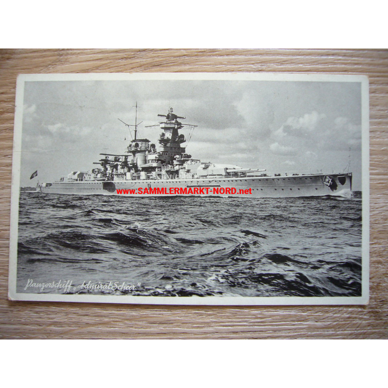 Kriegsmarine postcard - Battleship Admiral Scheer