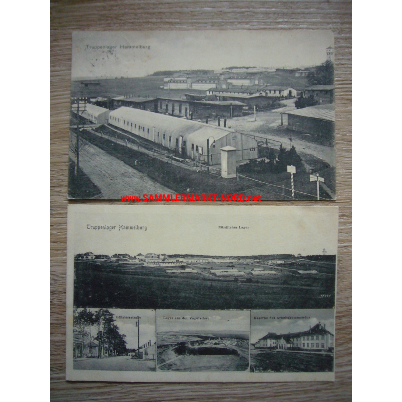 2 x Postkarte - Lager Hammelburg - Kaserne vom Arbeitskommando usw.