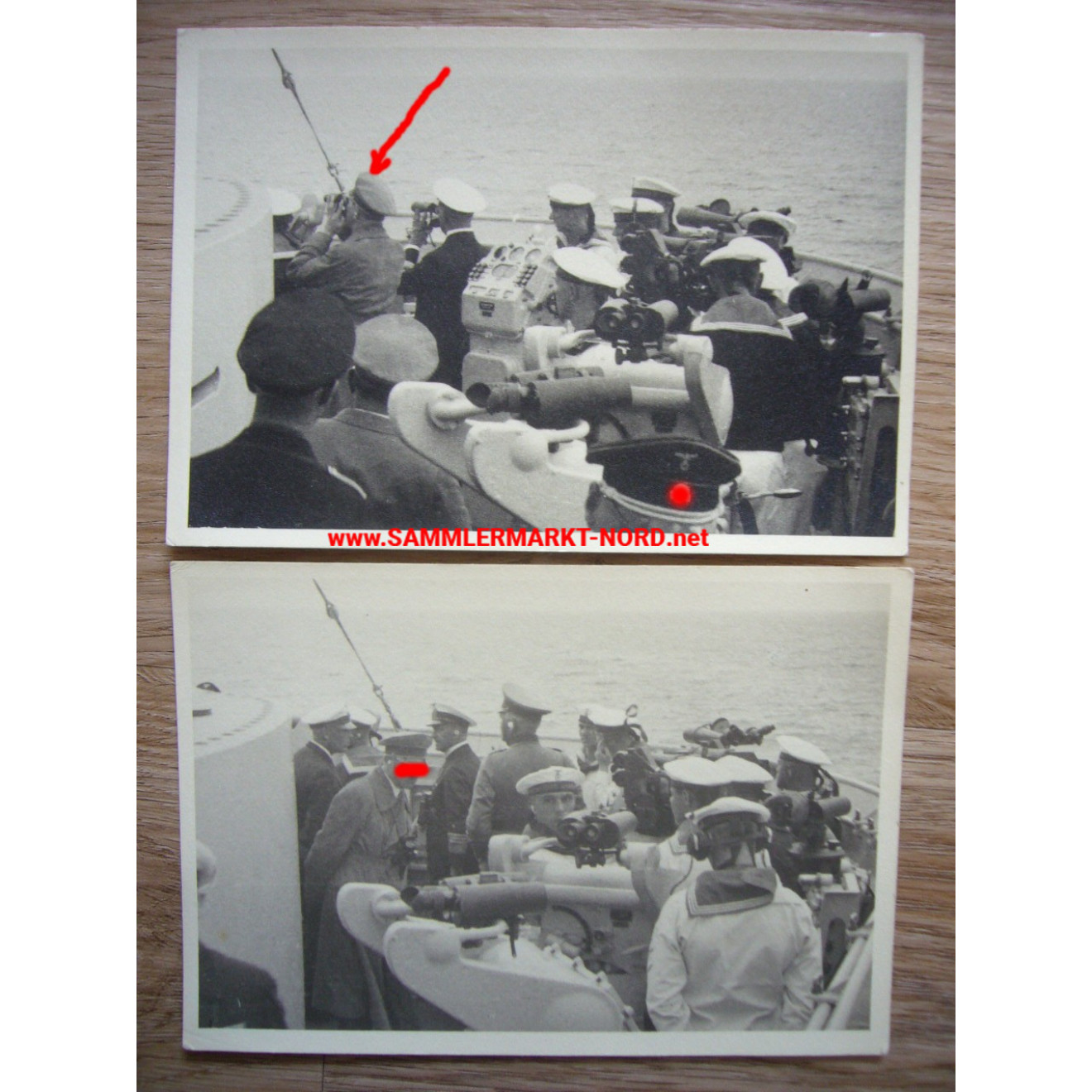2 x photo battleship Deutschland - Adolf Hitler on board