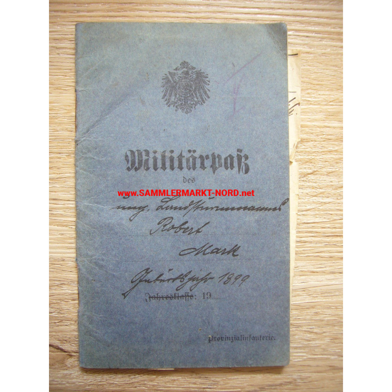 Militärpaß - II. Landsturm Infanterie Ersatz Bataillon Erfurt XI. 16