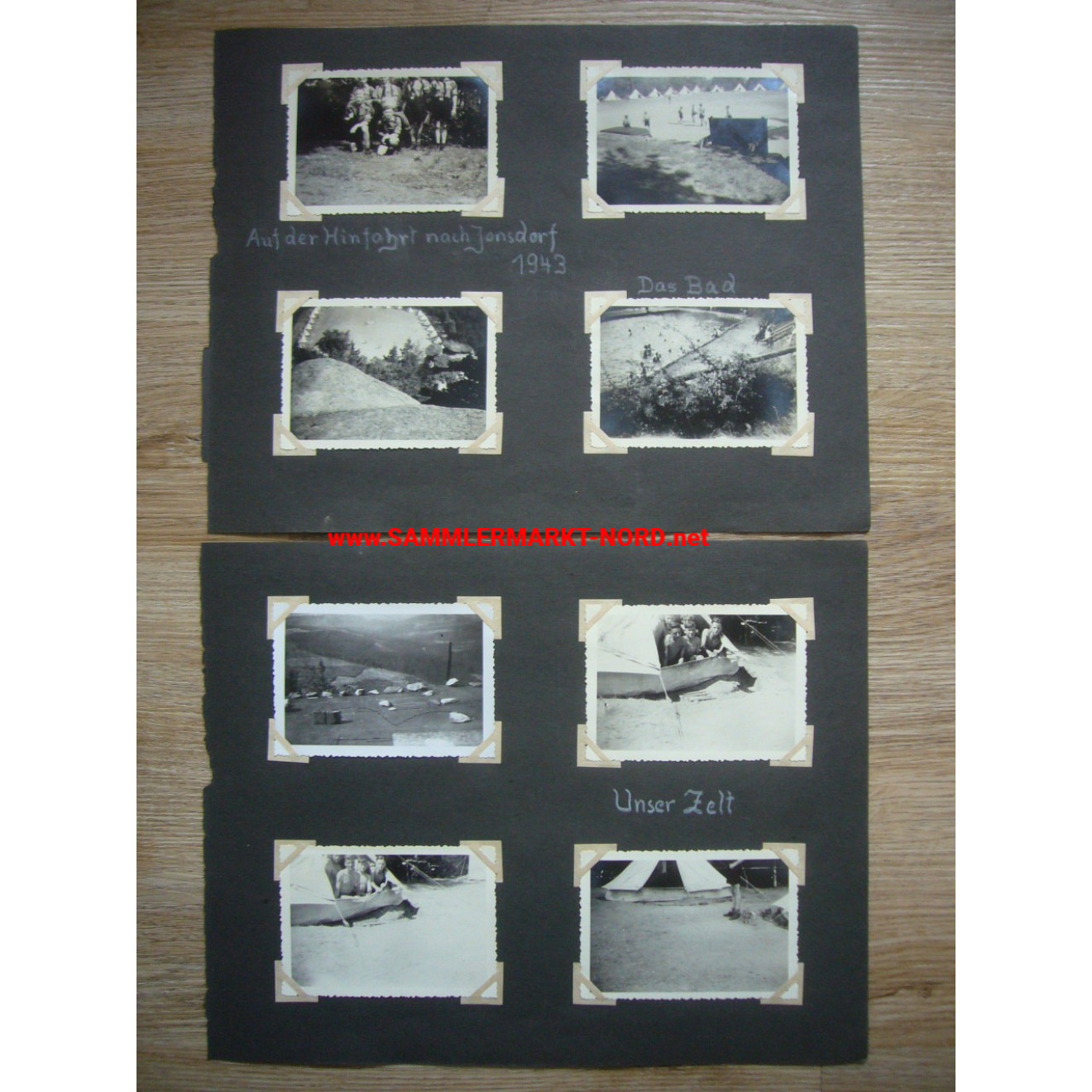 2 x album page - HJ tent camp in Jonsdorf 1943