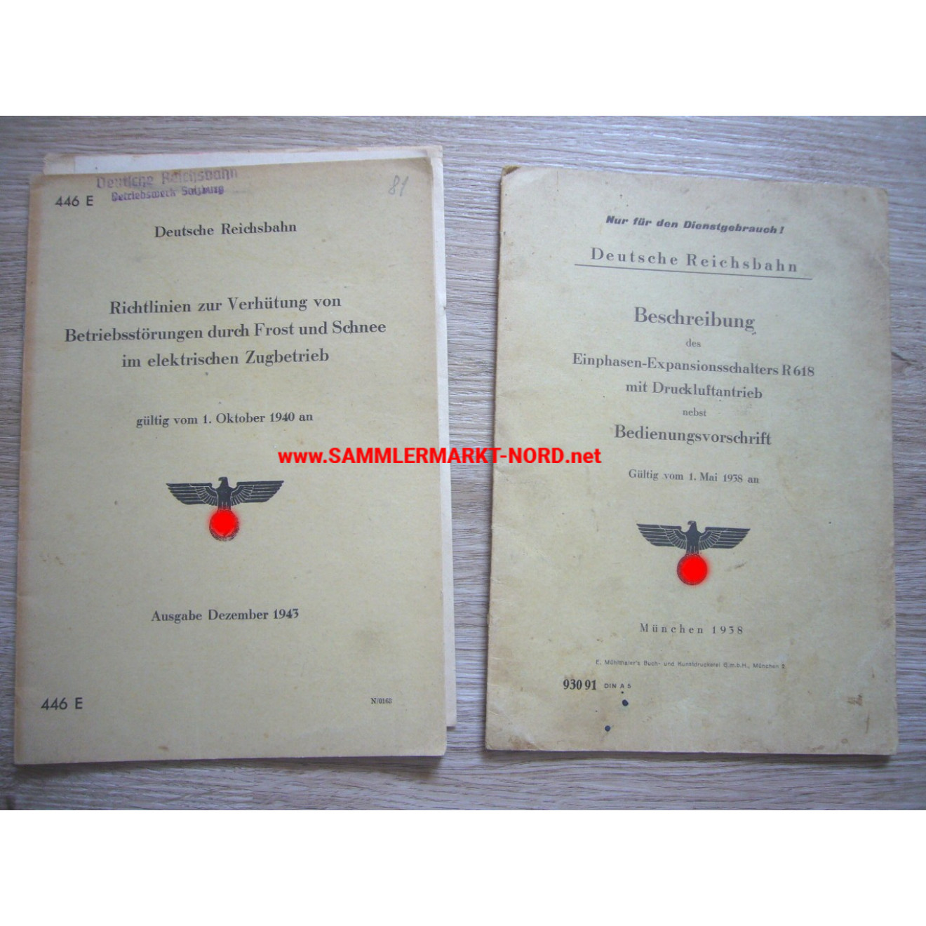 Deutsche Reichsbahn - 2 x guidelines / operating instructions 1938/43