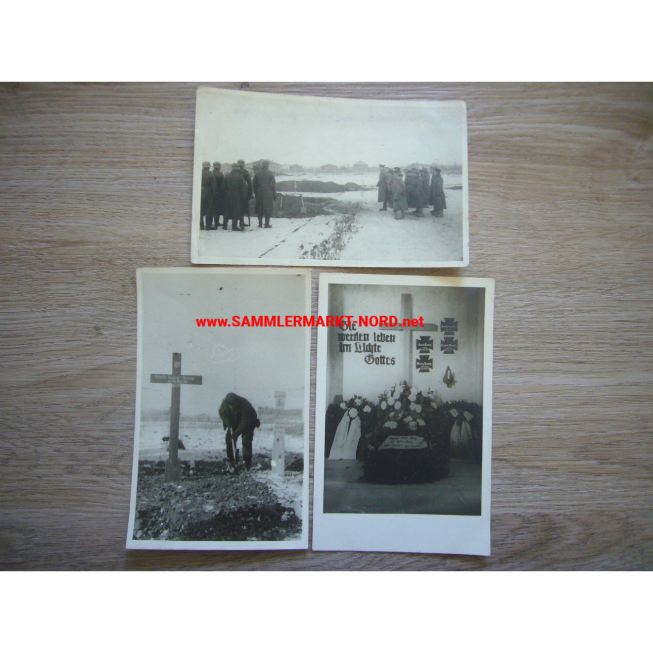 3 x Photo Wehrmacht - Armoured Regiment 36 - Funeral