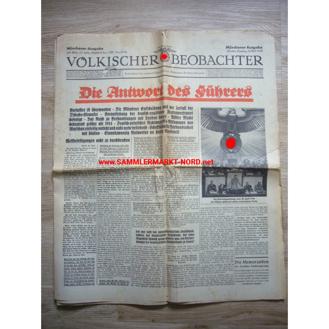 Völkischer Beobachter - Munich edition - 29 April 1939