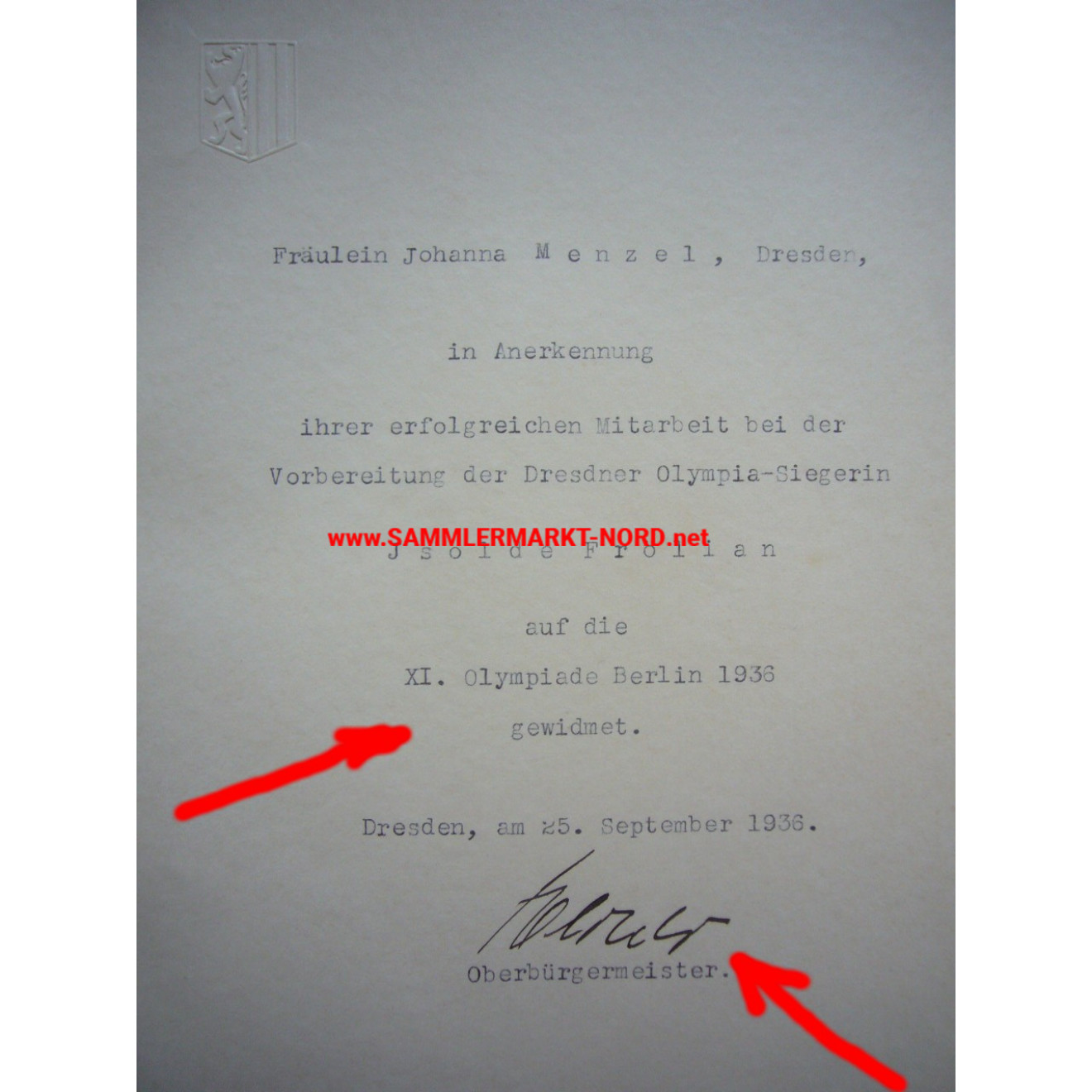 NSDAP Politiker EMIL ZÖRNER (Gouverneur des Distrikts Lublin / Polen) - Autograph