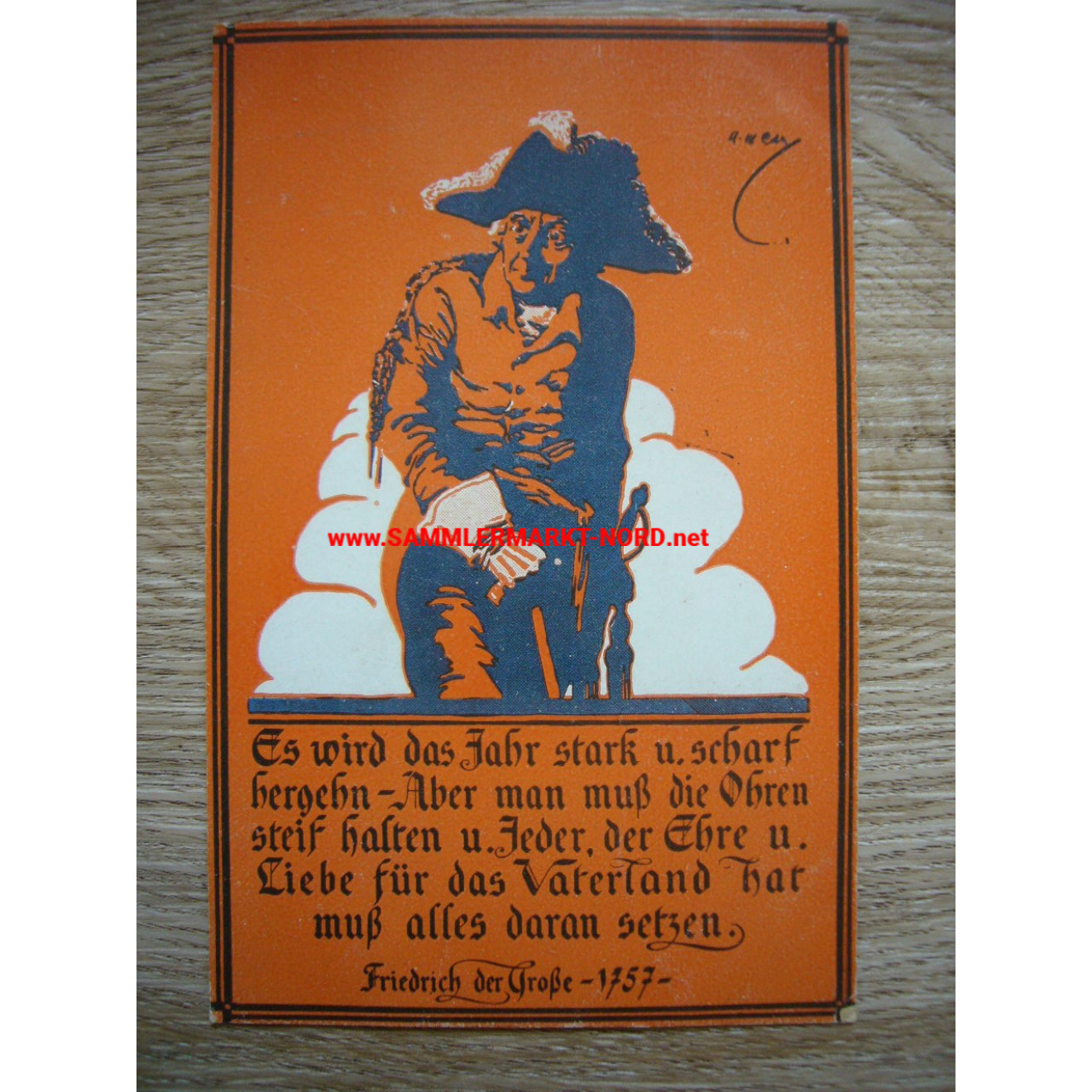 Frederick the Great - Propaganda slogan - Postcard 1918