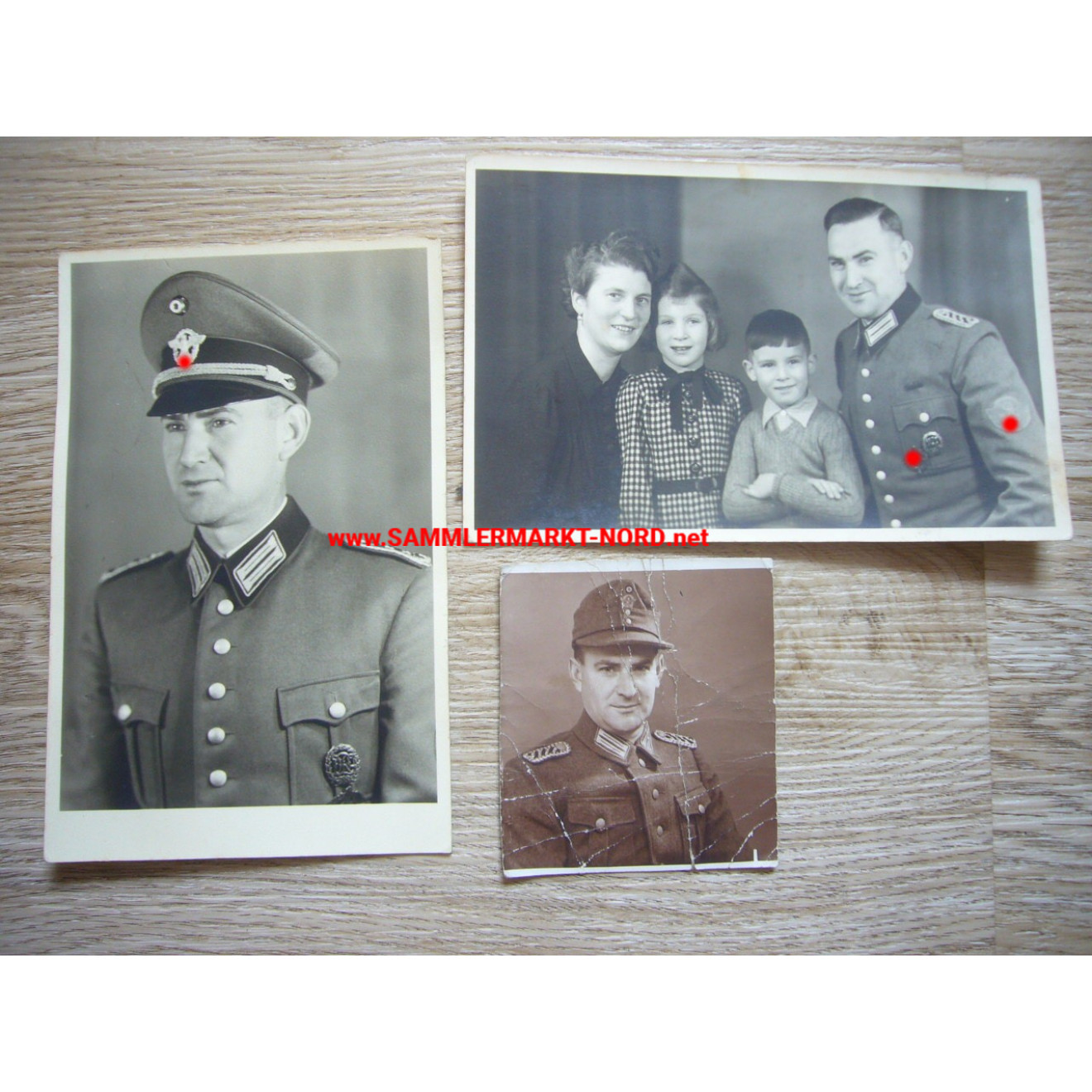 3 x portrait photo of a member of the German police force