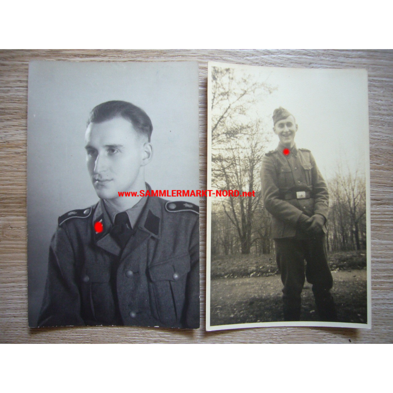 2 x Portraitfoto Waffen-SS - Leibstandarte SS Adolf Hitler (LAH)