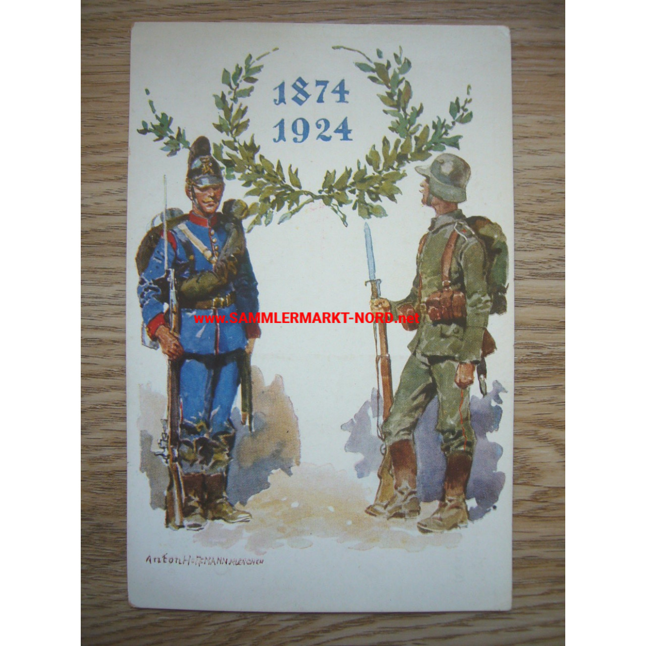 50 years of the Bavarian Warriors' Association 1874 - 1924 - Festive postcard