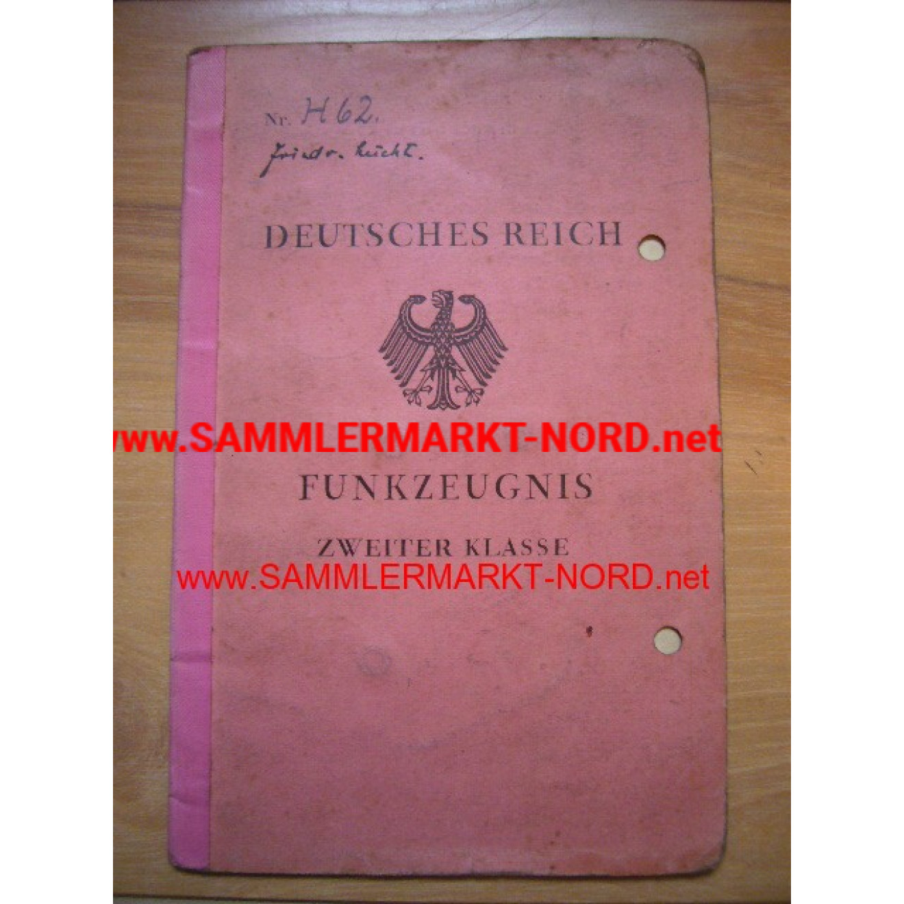 Deutsches Reich - Funkzeugnis 2. Klasse