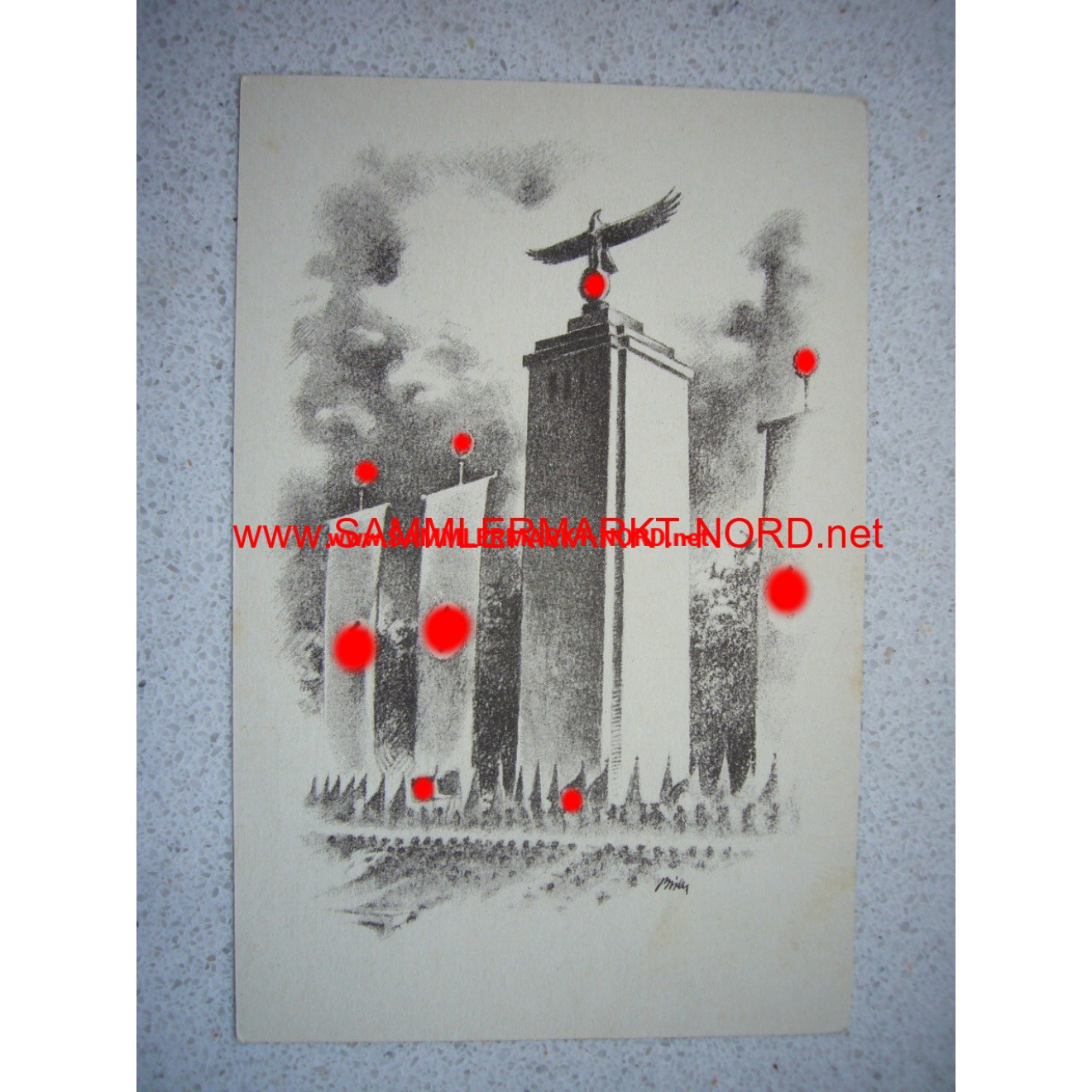 Postkarte zum Reichsparteitag der NSDAP in Nürnberg