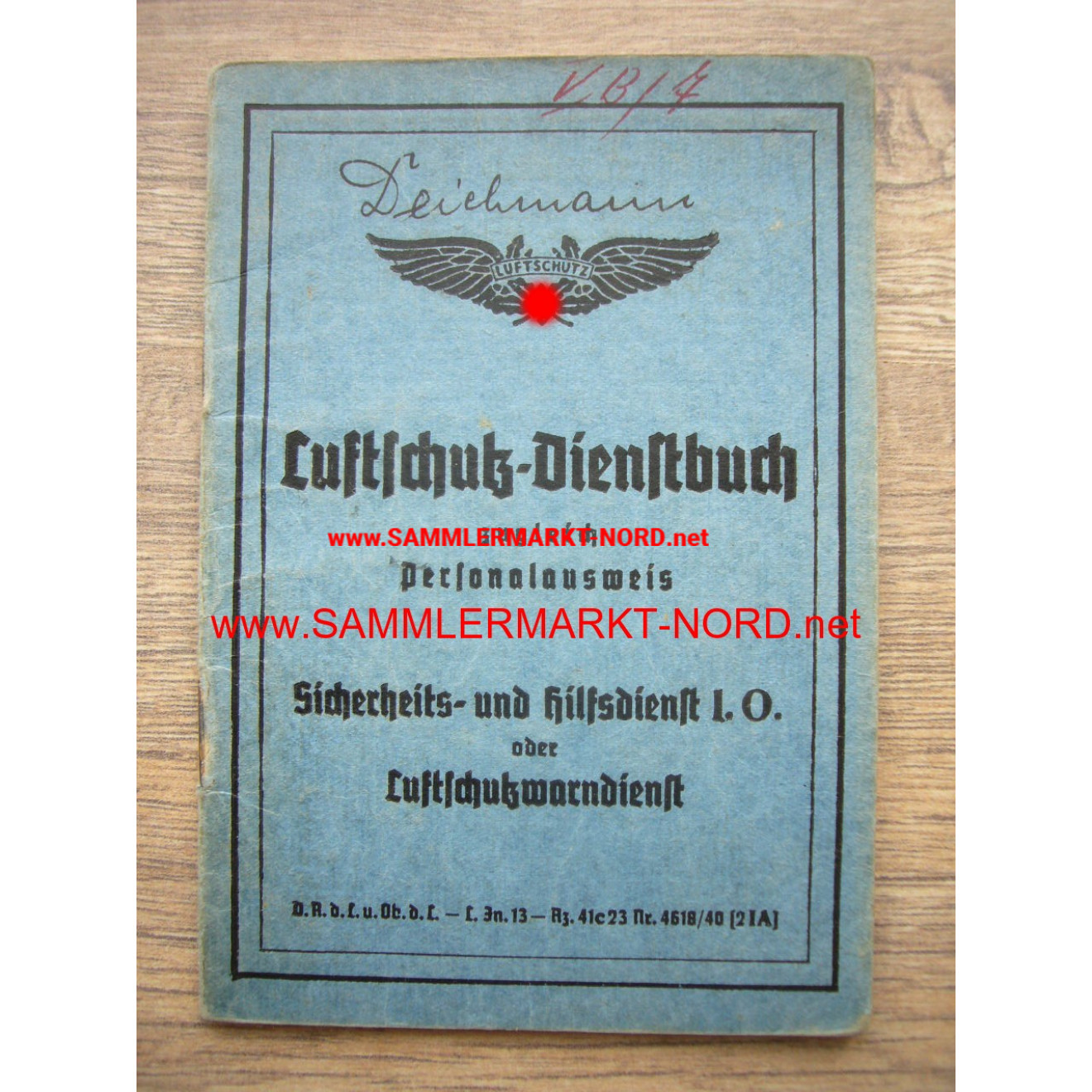 SHD Luftschutz-Dienstbuch - Mannheim & Frankreich