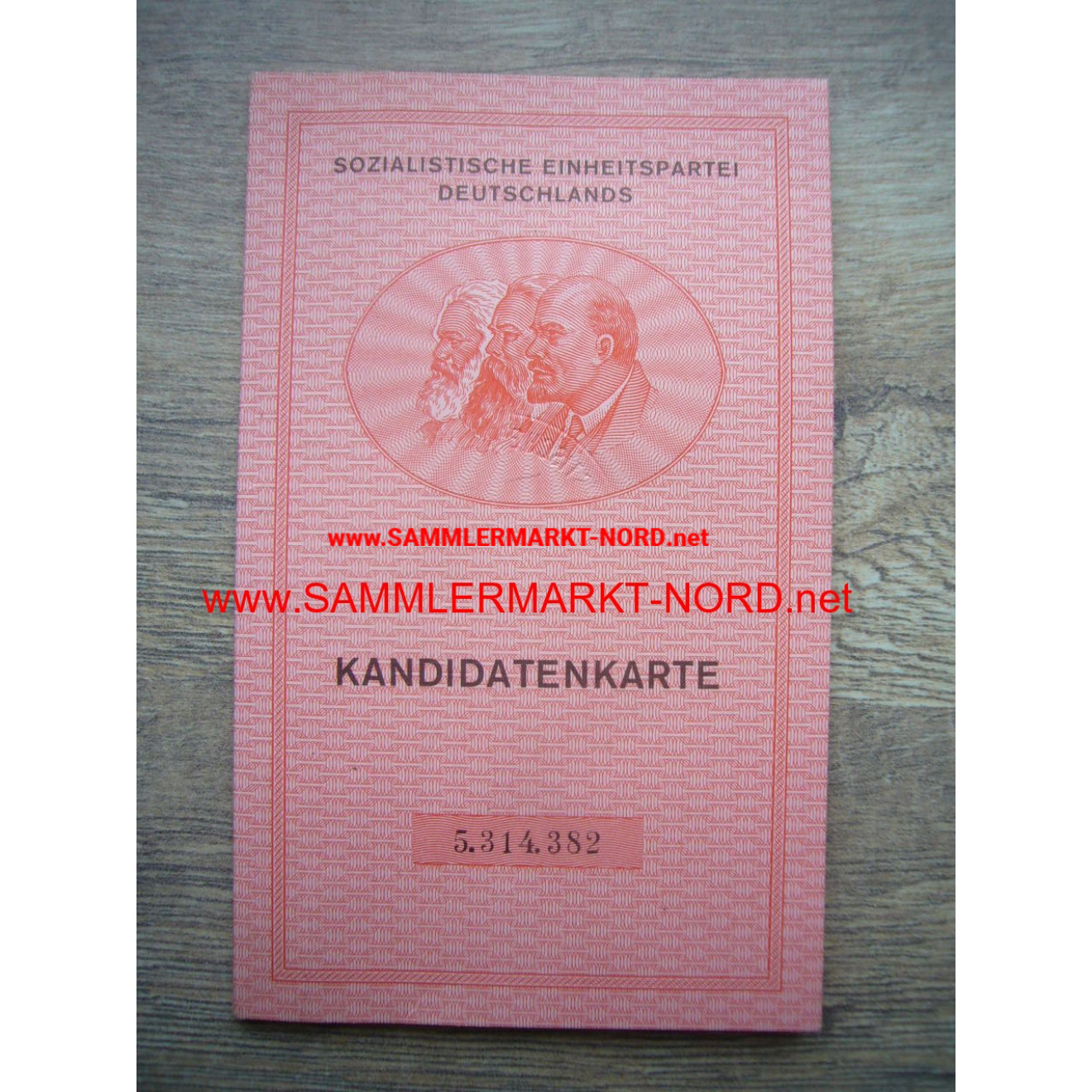 GDR - SED party - candidate card