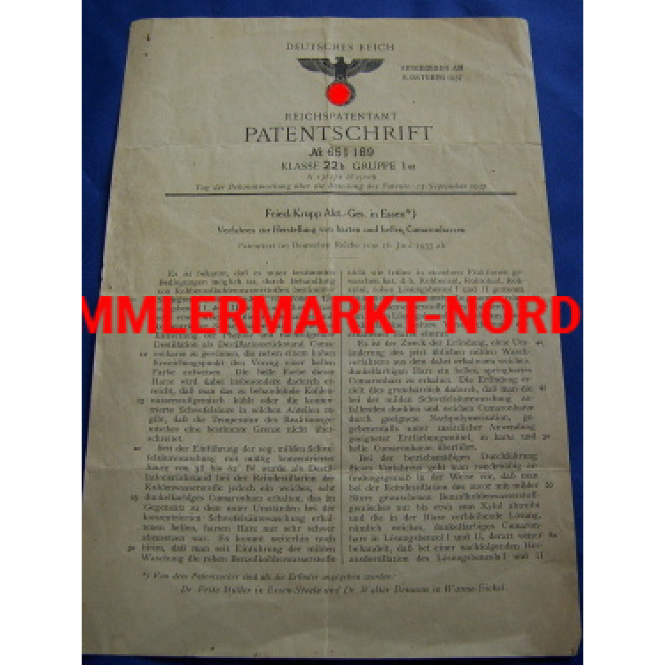 Patent specification of 1937