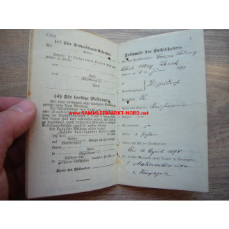 Imperial Navy - Military Passport - S.M.S. Stosch, etc.