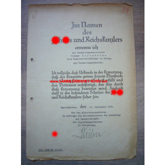 Regierungspräsident WALTHER KÜHN (Westpreußen) - Autograph