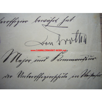 Weissenfels NCO School - MAJOR VON TROTHA - autograph