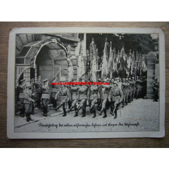 Transfer of the old glorious flags - postcard