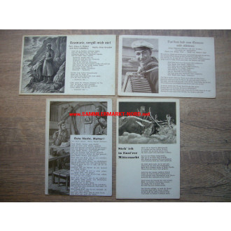 4 x song postcards - Navy & Wehrmacht Army