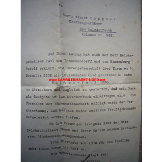 Oberregierungsrat WILHELM GEILENBERG - Office of the Reich President - Autograph