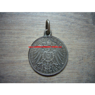 Baden - 2 mark silver coin 1906 Golden Wedding - pendant