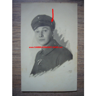 Deutschen Alpenkorps - Portrait mit Edelweiß an der Mütze