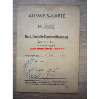 Saarbrücken - State School for Arts and Crafts - ID card