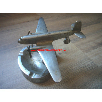 Luftwaffe - Table decoration ashtray with airplane - Souvenir from Ghent (Belgium) 1942