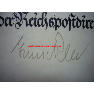 Reichspostdirektion Hamburg - President ALFRED GRÜNEKLEE - autograph
