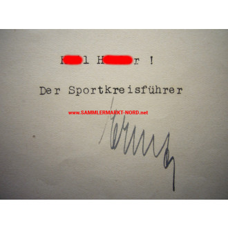 NSRL Sportbereich IV Schlesien - Dankesschreiben - HELMUT STEPHAN