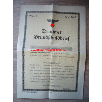 German land charge certificate - Ludwigslust 1936