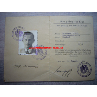 Reichsstudentenwerk leadership service - ID card
