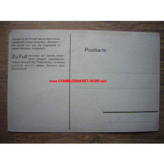 Modell des Dampfer "Bremen" (später Blockadebrecher) - Postkarte