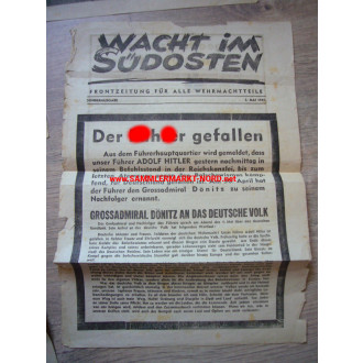 4 x notice / special message - Adolf Hitler was killed in action - May 2, 1945
