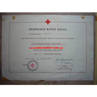 DRK Rotes Kreuz - Nordrhein e.V. - Urkundengruppe für eine Frau
