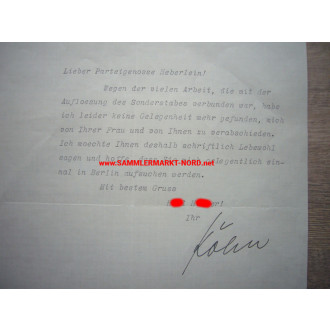 SS - Brigadeführer and Consul General WILLI KÖHN - Autograph - 1939