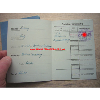 DRL Reichsbund für Leibesübungen - Membership book & football player card