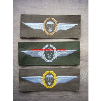 Bundeswehr - Parachutist badge - bronze, silver and gold - cloth versions