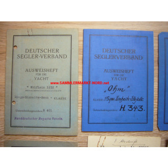 German Sailing Association - ID cards, flag certificates, etc. 1930/33