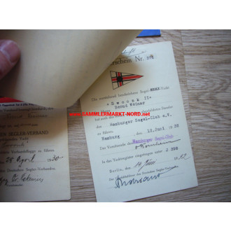 German Sailing Association - ID cards, flag certificates, etc. 1930/33