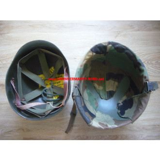 USA steel helmet M1 with inner helmet and camouflage cover