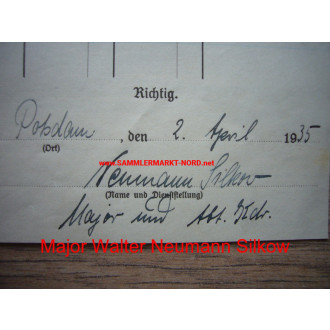 Lieutenant General WALTER NEUMANN-SILKOW - Autograph - Aufklärungs-Abteilung 8